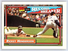 1992 TOPPS #2 RICKEY HENDERSON  OAKLAND ATHLETICS