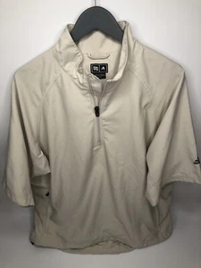 Adidas Beige Pull Over Clima Proof Windbreaker Jacket Adult Large Mens - Picture 1 of 6