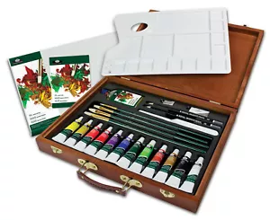 26 Teile Künstler Deluxe Farbig Öl Farbe Tuben Holz Behälter Set OIL2030 - Bild 1 von 2