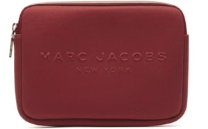 Marc Jacobs iPad Sleeve Padded Neoprene Tablet Red Zip Logo Protective - Picture 1 of 4