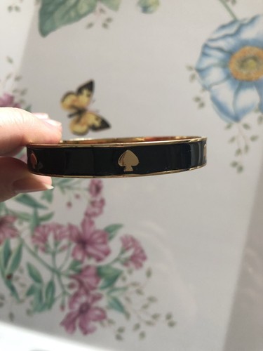 Bracciale Kate Spade Live Colorato Iconico Vanga Intarsiata Dorata Nero