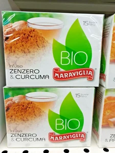 12 pacchi Infuso Bio MARAVIGLIA Zenzero E Curcuma (15 buste a pacco) - Imagen 1 de 1