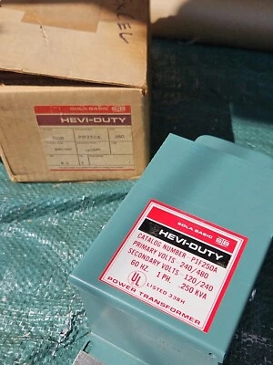 NOS SOLA BASIC TRANSFORMADOR DE POTENCIA HEVI-DUTY #P1F250A 0,250 KVA 60 HZ 240 V primario Foto 1 de 4