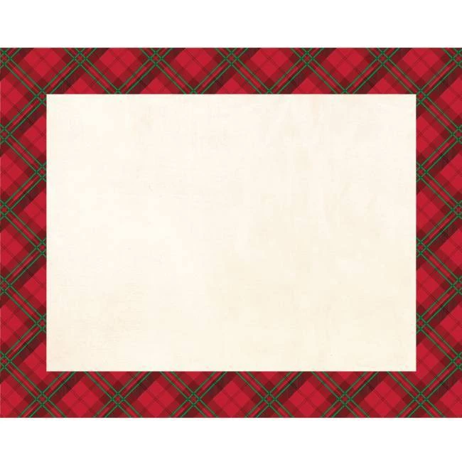 Holiday Red Plaid Paper Placemats 12 Pack Christmas Winter Decoration - Image 1 of 1