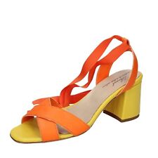 zapatos mujer ANNIEL sandalias naranja cuero amarillo EX226