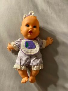GERBER BABY DOLLS 1996 Baby Grapes Collectible TOY BIZ VINTAGE 9" TALL Blue Eyes