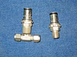 Set of 2 Stainless Ball Lock Keg Fittings (In & Out Posts)- Swagelok - Picture 1 of 1
