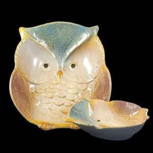 Owl Serving Bowl Decorative Dish Ceramic Pottery Medium Sized Snack Fruit Bowl - Picture 1 of 5