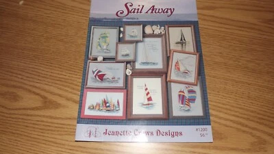 Jeanette Crews Designs Sail Away Counted Cross Stitch Pattern Booklet Nautical - Image 1 of 4