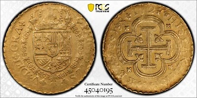 España Felipe V 1721-S J, 8 Escudos Cali-2294 PCGS AU 53 Solo uno calificado por PCGS Foto 1 de 4