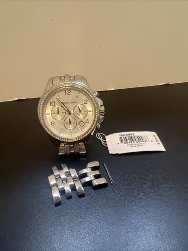 NEW Michael Kors Pilot Silver Tone Crystal Pave Glitz MK5882