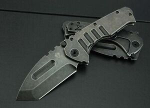 8.5'' New 440C Steel Blade All Steel Handle Tactical Pocket Folding Knife Z04