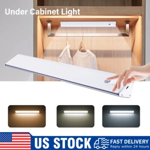 Rechargeable LED Under Cabinet Light Dimmable Touch Control 3 Color Closet Light - Picture 1 of 12
