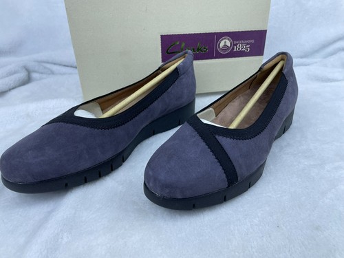 Mocassini pompa a zeppa grigi Clarks Daelyn Hill taglia 9