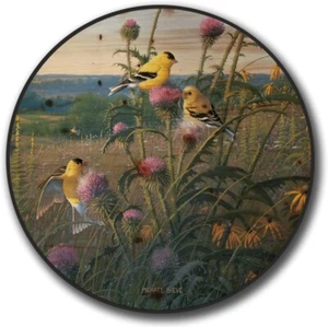 House & Homebody Co. Decorative Wood Lazy Susan Imaged,Large 18" (Golden Meadow) - Picture 1 of 2