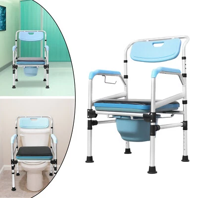 FROADP Toilettenstuhl Antirutschenden Stuhl Nachtstuhl Höhenverstellbar Rückenlehneund-