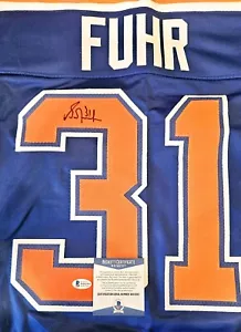 Grant Fuhr Signed Edmonton Oilers Hockey Jersey Autographed w/ Beckett (BAS) - Picture 1 of 4