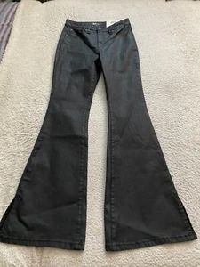 Pantalones de mezclilla acampanados de tiro alto negros talla 8 (28 x 32) INC International Concepts para mujer - Imagen 1 de 11