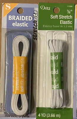 Lot Of 2~Dritz & Stretchrite Elastic For Sewing-multiple Sizes-1/8” And 1/4” • 1.86€
