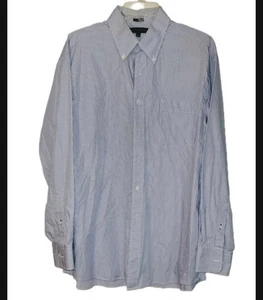 Camisa Tommy Hilfiger Para Hombres Azul Rayas Abotonada Talla 16.5 34-35 Clásica - Imagen 1 de 10