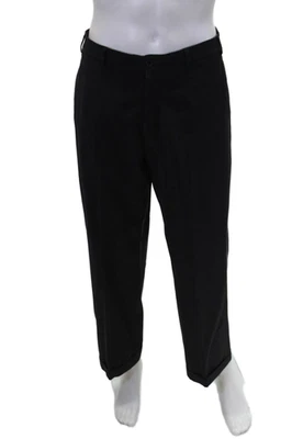 Pantalones de vestir Armani Collezioni para hombre arrugados pierna recta gris lana talla 34 Foto 1 de 4