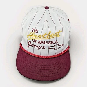 Vintage Jerry's Chevrolet "The Heartbeat of America" Pinstripe Snapback Hat/Cap - Picture 1 of 9
