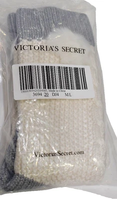 Victoria's Secret Pom-pom Knit Slipper Socks VS Ivory Size M/L New! NWT - Image 1 of 4