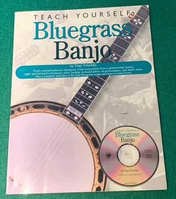 Song Book Teach Yourself Bluegrass Banjo by Tony Trischka w/ CD 1999 - Image 1 of 4