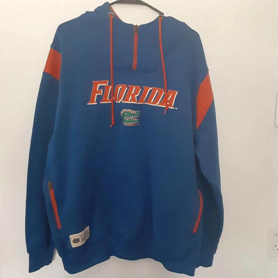 Florida Gators Majestic 1/4 Zip Hoodie Mens XL Section 101 NCAA Football READ  - Image 1 of 4