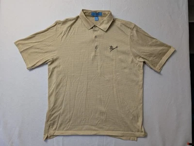 Fairway & Greene Polo Mens L Yellow Striped Performance Southern Hills CC PGA - Image 1 of 4