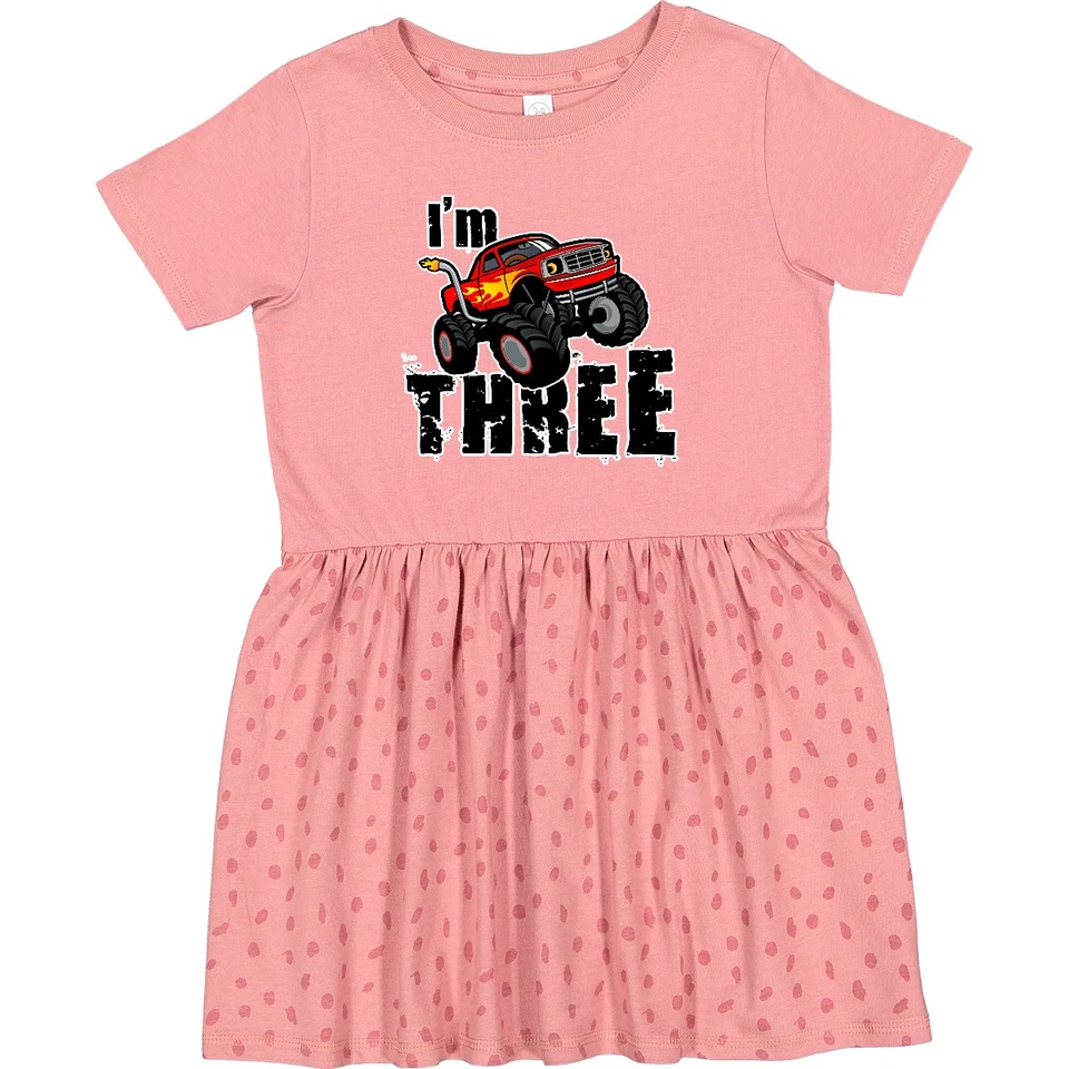Vestido Inktastic Monster Truck 3er Cumpleaños Niño Tres 3 Niñas Foto 1 de 1
