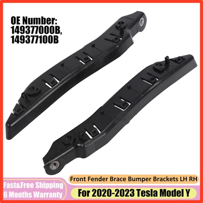 Par de suporte de para-choque dianteiro esquerdo e direito para 2020-2023 Tesla Model Y - Imagem 1 de 4