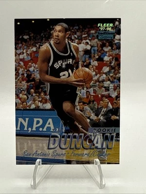 1997-98 Fleer Tim Duncan Traditions Tiffany Rookie RC #201 Spurs - Imagem 1 de 4