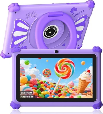 Tablette Enfants 7" Android 15, 2.4G+5G WiFi6,8 Core 6Go RAM 32Go, Ascrecem - Photo 1/4