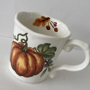 Maxcera Oversized Ceramic Coffee Tea Mug Cup Double Sided Design Pumpkins Fall - Picture 1 of 11