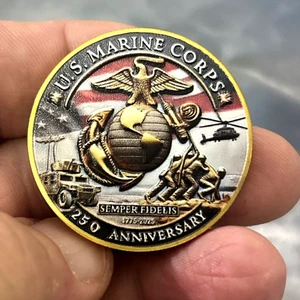 Challenge Coin Sammlermedaille US Marine 250th Anniversary, Gedenkmünze - Bild 1 von 2
