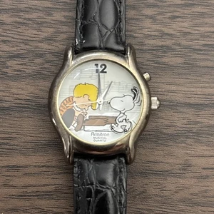 Armitron Snoopy / Schroeder Peanuts Musical Quartz Leather Strap Watch - Picture 1 of 10