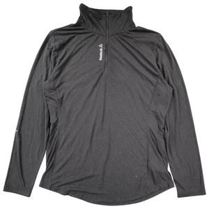 Reebok Speedwick Womens Running Size L Black Long Sleeve Collared Cotton - Picture 1 of 8