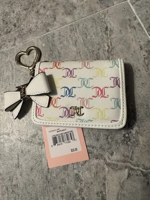 Juicy Couture 4 The Girls Estuche para Tarjetas Llavero Cartera Blanco Multi Nuevo con Etiquetas Foto 1 de 3