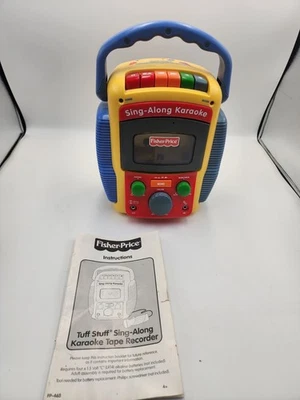 VTG Y2K FISHER-PRICE Sing Along Karaoke TUFF STUFF CASSETTE PLAYER W/ MIC - Image 1 of 4