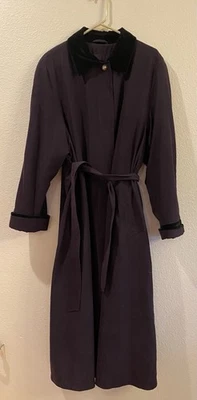 Vintage Fleet Street Womens Purple Removable Liner Trench Long Coat Large 14 - Image 1 of 4