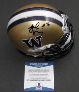 Jake Browning BENGALS Autographed Signed WASHINGTON HUSKIES VSR4 Mini Helmet BAS - Picture 1 of 1