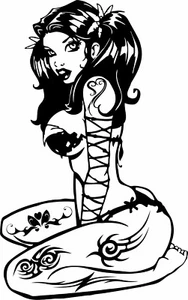 Sexy Hot Girl Tattoo Woman Laptop Car Truck Window Vinyl Decal Sticker        - Picture 1 of 2
