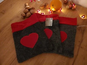 Filz Geschenkbeutel Herz Weihnachten Weihnachtsverpackung Tüte Sack mit Schnure - Bild 1 von 3