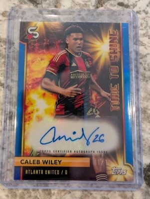 2024 Topps MLS Superstars Caleb Wiley Time To Shine Blue /10 Auto - Image 1 of 3
