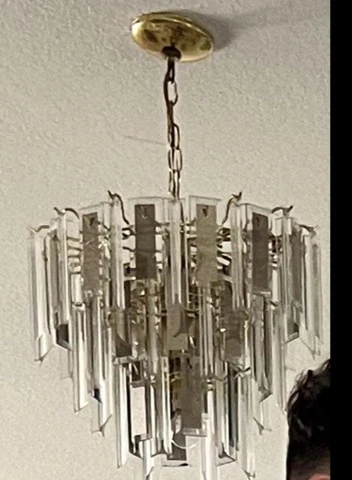 Vintage Brass And Lucite 3 Tier Chandelier Cover