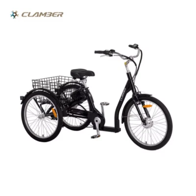 Tribici triciclo e-bike pedalata assistita tre ruote da 24 x 2.125 cestino - Immagine 1 di 4