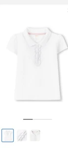 Gymboree Girls Stain-Resistant Ruffle Polo - Uniform - White Size 10 - Picture 1 of 2