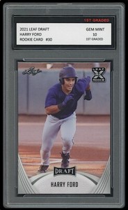 HARRY FORD 2021 LEAF DRAFT BASEBALL #30 1ST GRADED 10 ROOKIE CARD MARINERS RC