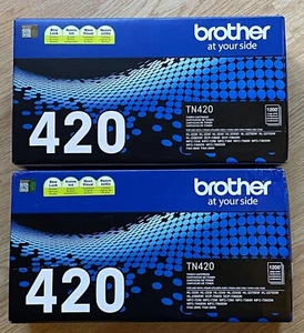 2 BROTHER Genuine TN-420 Black Toner OEM Original TN420 HL 2270 2280 DCP 7065 - Picture 1 of 7